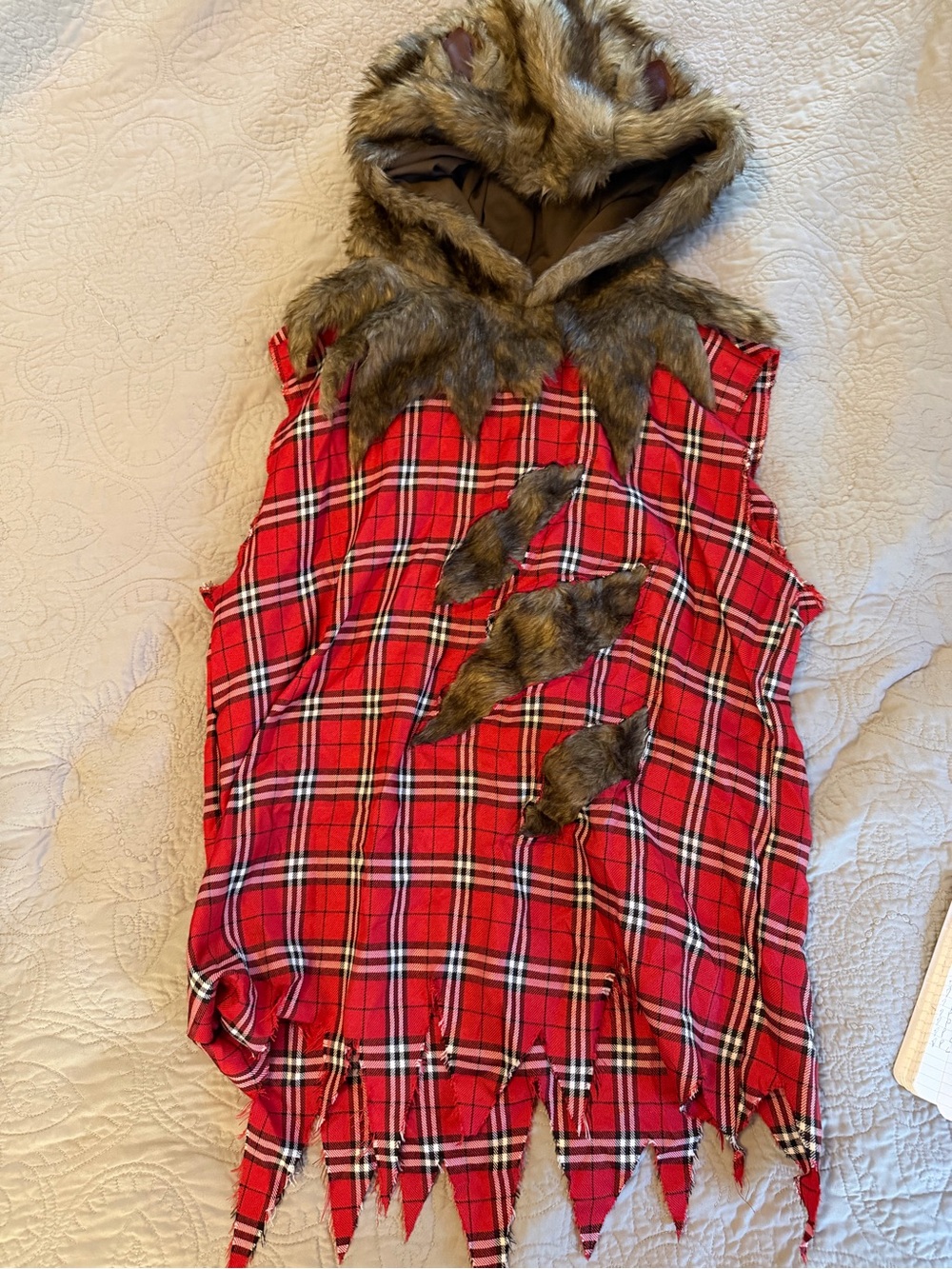 werewolf Hooded Costume Top with Faux Fur